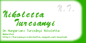 nikoletta turcsanyi business card